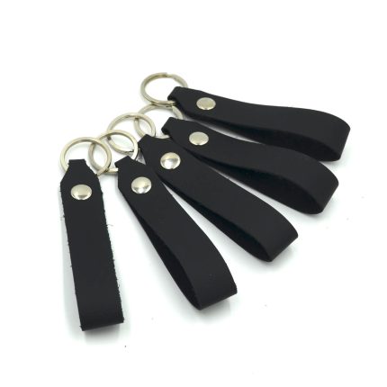 breloc chei piele naturala negru2