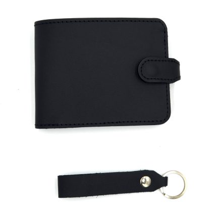 cadou portofel barbati piele naturala neagra si breloc chei2