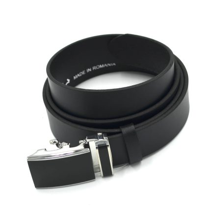 curea barbati din piele naturala neagra autoprindere crupon catarama neagra latime 34
