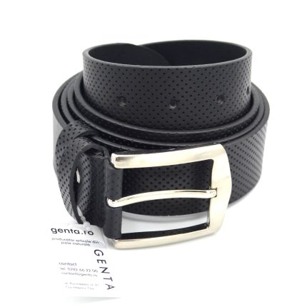 curea barbati piele naturala perforata neagra