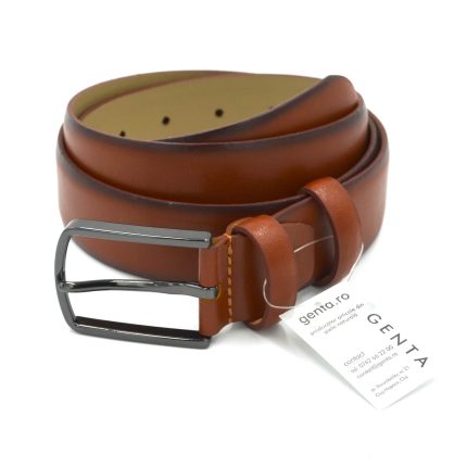 curea de barbati piele naturala coniac bombeu