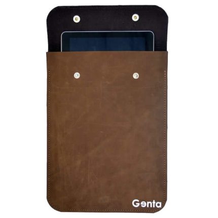husa tableta maro inchis piele naturala tableta universala 10″2
