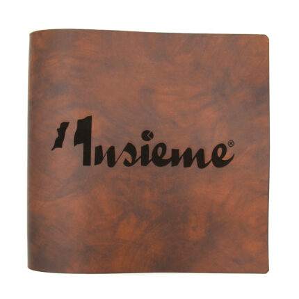 meniu restaurant piele personalizat logo maro