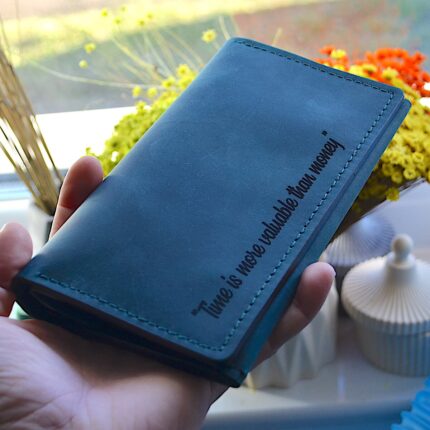 portmoneu dama personalizat piele verde premium