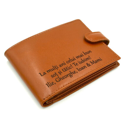 portofe barbati maro piele personalizat text
