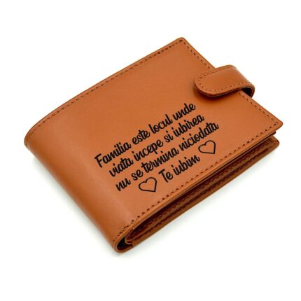 portofel barbat personalizat maro