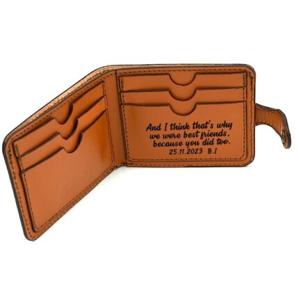 portofel barbati piele maro personalizat interior