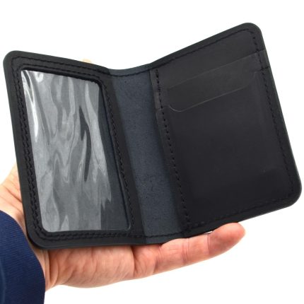 portofel slim piele neagra geam transparent CI 1