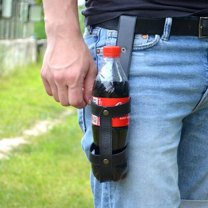 suport sticla 0.5l piele negru2