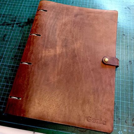 agenda a4 din piele naturala vintage