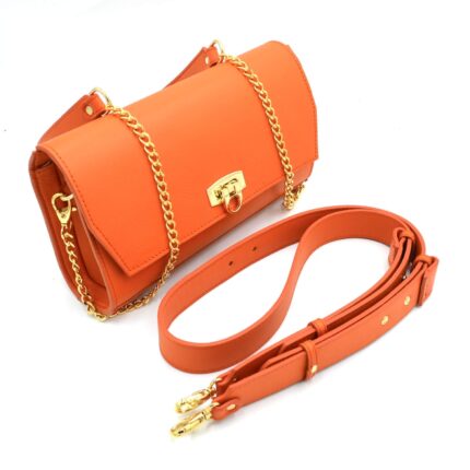 geanta de umar dama lux piele naturala portocaliu6